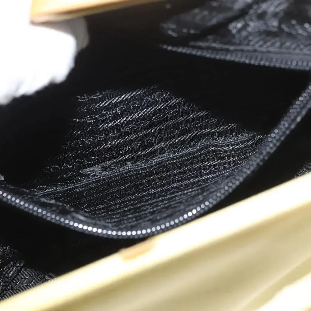 Prada Satin Tote Bag Yellow Gold